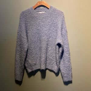 mango light blue fuzzy and soft sweater M
